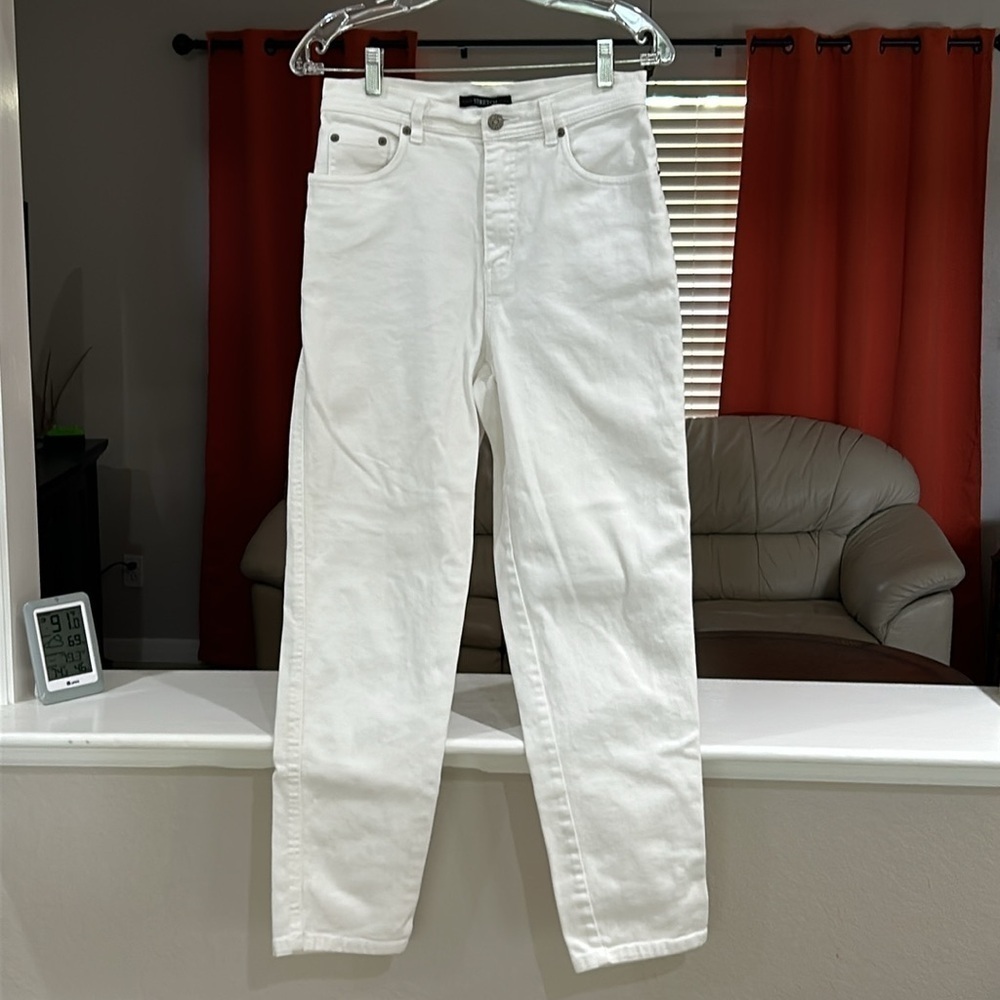BILL BLASS Stretch Vintage Women’s White Straight Leg Barrel Jeans Size 6